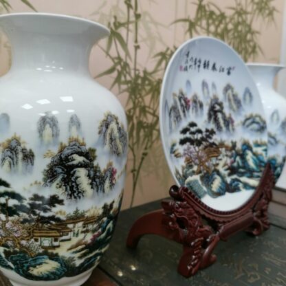 Набор: две вазы и тарелка мини: Дом в горах - Магазин эзотерических товаров "Энергия Ци"