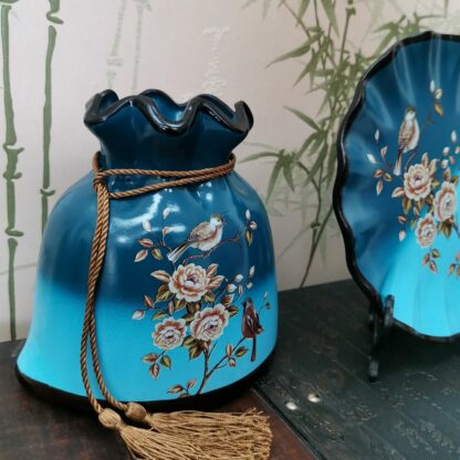 Набор: две вазы и тарелка европейский стиль: Цветы и птицы- Магазин эзотерических товаров "Энергия Ци"