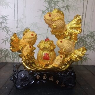 Пять золотых рыбок с мешком богатства