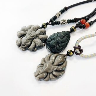 Лиса Кицунэ подвеска обсидиан Лиса Кицунэ подвеска обсидиан