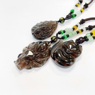 Лиса Кицунэ подвеска раухтопаз Лиса Кицунэ подвеска раухтопаз